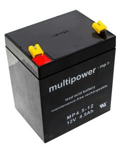 12V wiederaufladbare Bleivliesbatterie (AGM) von Multipower für USV, Sicherheits-, Alarm- Brandmeldeanlagen, wartungsfreier Bleiakku