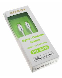 1m ADATA USB-C Lightning Daten- Ladekabel für Apple iPhone, iPad, iPod, weiss, AMFICPL-1M-CWH