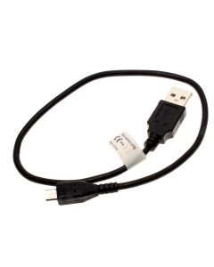 Schwarzes, 30cm langes USB-Datenkabel und Ladekabel, USB 2.0 Typ A auf Micro-USB, für Smartphone, Handy, Tablet u.a.