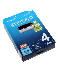 4er Pack Panasonic eneloop AAA HR03 Micro NiMH Akku, 1,2V, 800mAh, BK-4MCDE/4BE