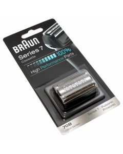 Braun 70B Scherfolie, Klingenblock Kombipack, Cassette für Braun Series 7 (9000 Series) Pulsonic und Prosonic Rasierer in Farbe schwarz