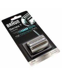 Braun 70S Scherfolie, Klingenblock Kombipack, Cassette, Braun Series 7 (9000 Series) Pulsonic Prosonic in Farbe silber