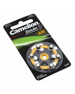 6er Pack Camelion Knopfzelle, Batterie A10, PR70, A10-BP6, für Hörgeräte 1,4V, 90mAh, 10A, HA10, V10AT, DA10, P10. A10, PR230H, AC230E, AC10EZ, PR70, DA230,  DA10N, 10AP, 230AP