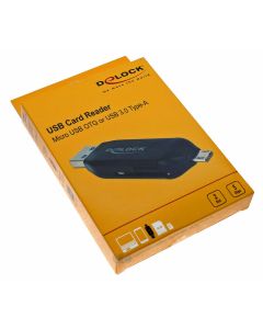 Delock SD, Micro SD Card Reader Kartenleser, OTG, USB 3.0 Typ A Stecker, Micro USB Stecker