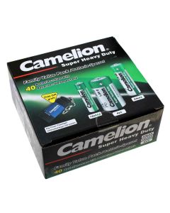 Camelion Batterie Spar-Set 40-tlg 24x AA Mignon, 12x AAA Micro, 4x C Baby und gratis Schlüsselanhänger- Taschenlampe