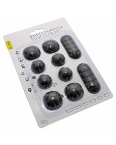 Kabelmanagement Kabelhalter Kabelclips Kabelklemmen Kabel Fixierung selbstklebend 10er Set schwarz
