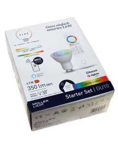 Müller Licht Starter Set GU10 LED Glühlampe für Smart Home per tint-Fernbedienung, per Sprache steuerbar oder per App, Hersteller Artikelnummer 1007642
