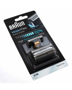 Original Braun 51B Kombipack für Waterflex Scherkopf, Scherfolie, Klingenblock, schwarz 91162036