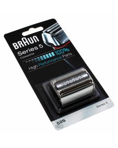 Original Braun Series 5 Cassette 52S, Scherkopf, Scherfolie, Klingenblock Kombipack, silber, 91162810