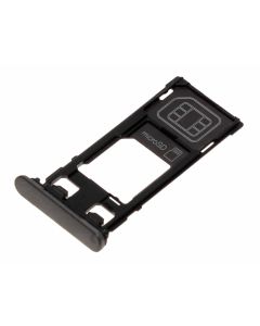 Original Sony 1302-4830 Sim + SD Karten Halter Tray für Sony Xperia X F5121 Smartphone, schwarz