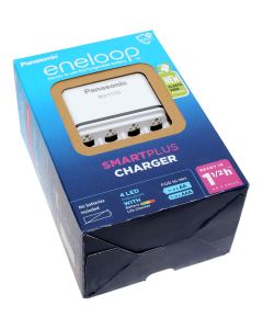 Panasonic eneloop BQ-CC55E intelligentes Akku Schnell Ladegerät für 1-4 Ni-MH AA / AAA Akkus, mit 4x eneloop pro BK-3HCDE AA Akkus