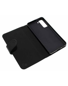 Schutz Hülle Tasche Cover Bookstyle für Samsung Galaxy S21 5G, schwarz, Kunstleder