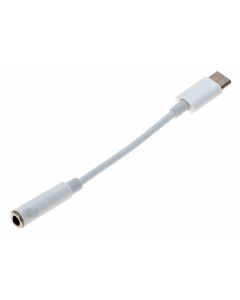 USB-C Stecker auf 3,5mm 4-Pin Stereo mit Mikrofon Klinke Buchse Adapter, analog, weiss