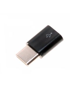 Adapter USB-C Stecker auf Micro-USB Buchse, schwarz, Konverter