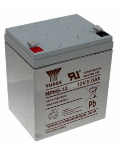 Yuasa NPH5-12 Blei Gel Akku AGM, 6,35mm Faston Anschluss, 12V, 5000mAh