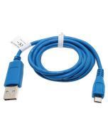 Blaues, 0,95m langes USB-Datenkabel und Ladekabel, USB 2.0 Typ A auf Micro-USB, für Smartphone, Handy, Tablet u.a.