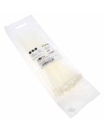 100 Stück Kabelbinder 200 x 2,5mm, wetterfestes Nylon, weiss transparent, Goobay 17061