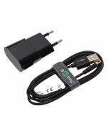 1m Apple Lightning Ladekabel mit Ladegerät Ladeset, iPhone, iPad, iPod, 1A, schwarz, goobay 45294