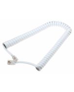 2m Telefonhörer Spiralkabel, RJ10-Stecker Western 4/4, weiss