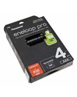 4x Panasonic eneloop pro AAA, HR03, Micro, NiMH Akku, BK-4HCDE/4BE, 1,2V, 930mAh