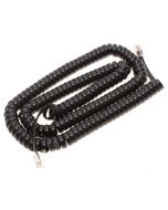 500cm Telefonhörer Spiralkabel in schwarz, beide Kabelenden jeweils RJ10-Stecker [Western 4/4] Schnur