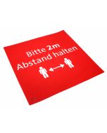 "Bitte 2m Abstand halten" Fussbodenaufkleber Fliese 280 x 280mm, auch für outdoor, rot weiss