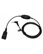 Jabra Kabel Quick Disconnect (QD) auf 3,5 mm Klinkenstecker mit Rufannahme am Kabel, z.B. für Alcatel 8er und 9er Serie, Hersteller Artikelnummer 8735-019.