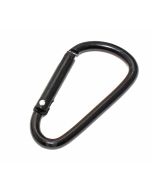 Einfacher Karabinerhaken Metall Schnappverschluss schwarz, L 45,5mm, B 23,7mm, H 3,4mm