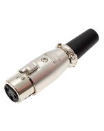 XLR-Steckverbinder, Mikrofonverbinder, Sound Audio Stecker female, weiblich mit Metallgehäuse und Knickschutz