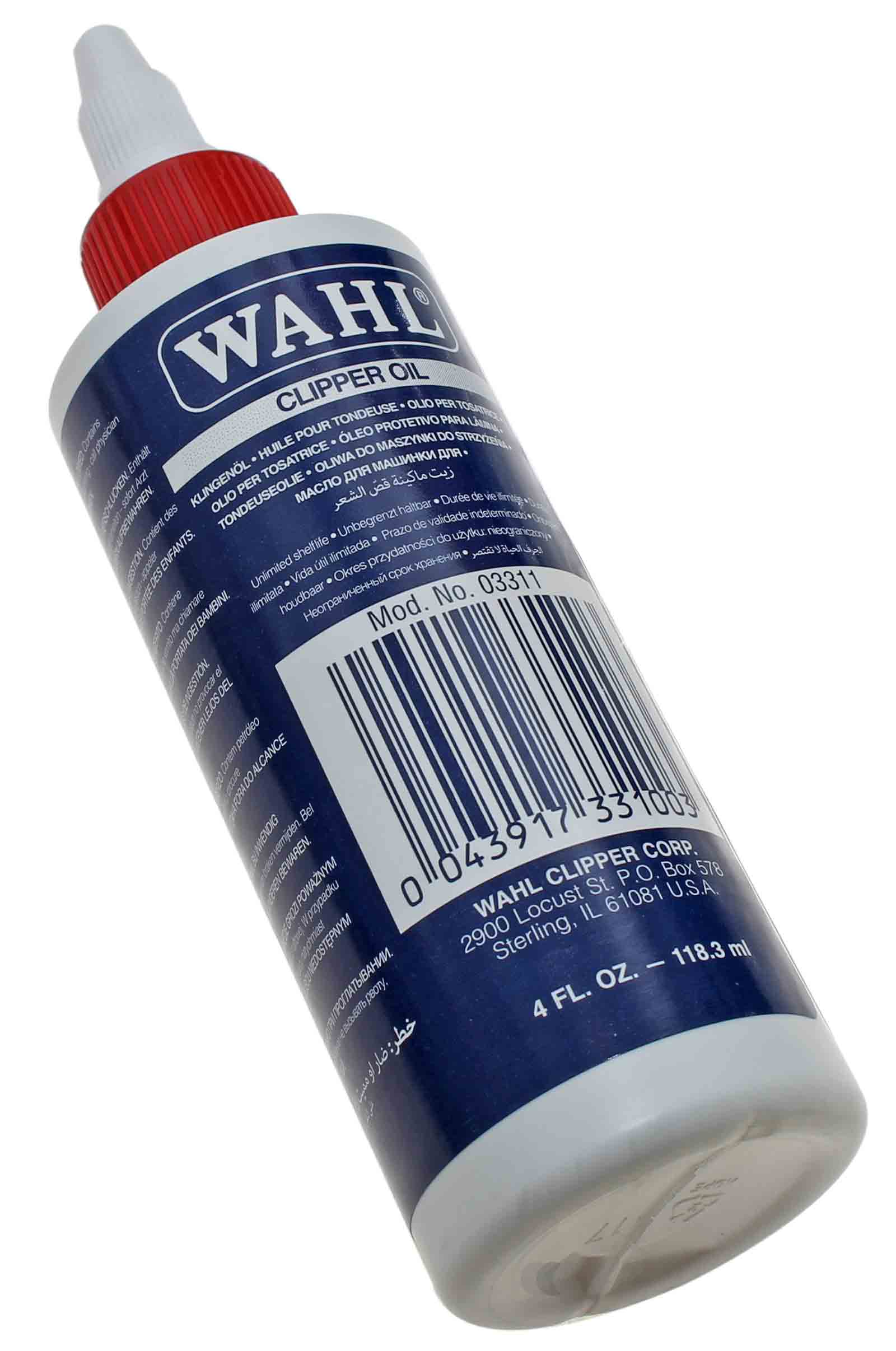 [8,43€/100ml] 118,3ml Wahl Klingen Pflege Öl Schmieröl mit Dosierspitze für Schermesser Rasierer Bart- Haarschneider | 03311