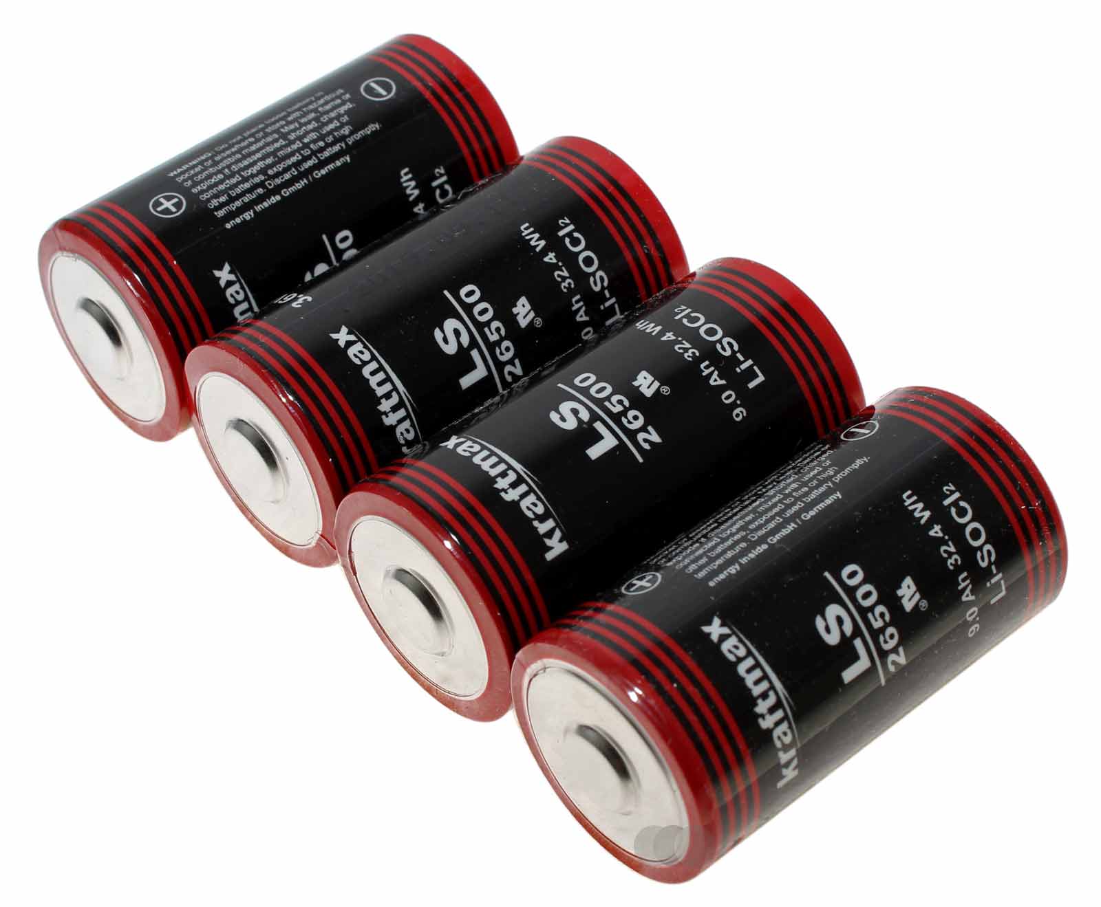 4x 3,6V Kraftmax XCell LS 26500 ER26500 Baby C Lithium Spezial-Batterie ...