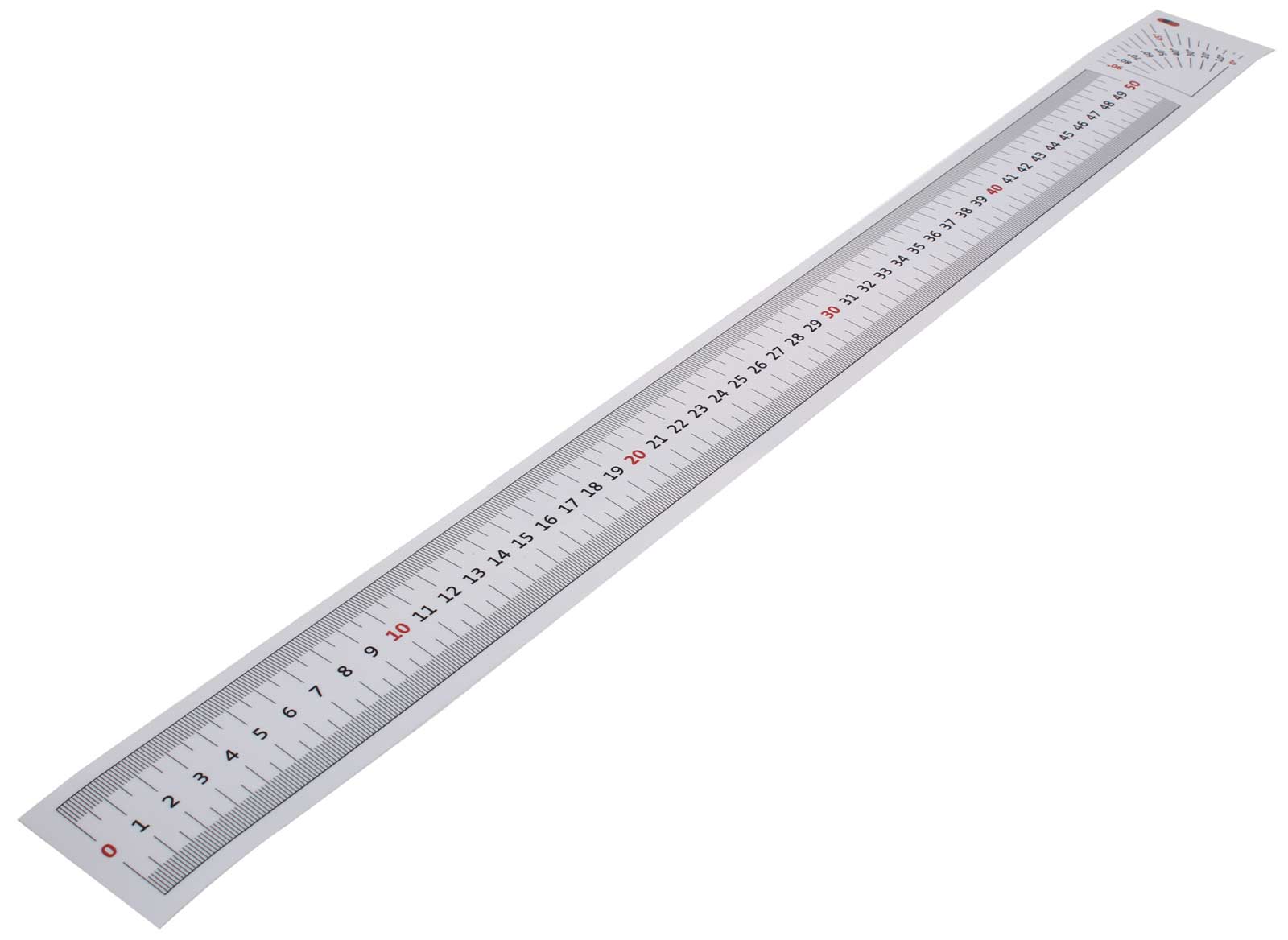 50cm Klebemaßband selbstklebendes Massband mit Winkelmesser | Klebelineal | von links nach rechts | 0,5m