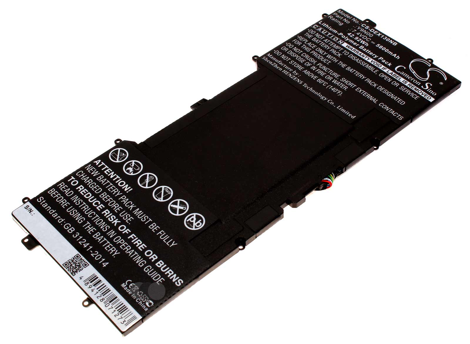 Akku für Dell XPS 12 9Q33, XPS 13 9333, XPS 13-L321X, XPS 13-L322X | ersetzt 489XN C4K9V PKH18 Y9N00 | 7,4V 5800mAh