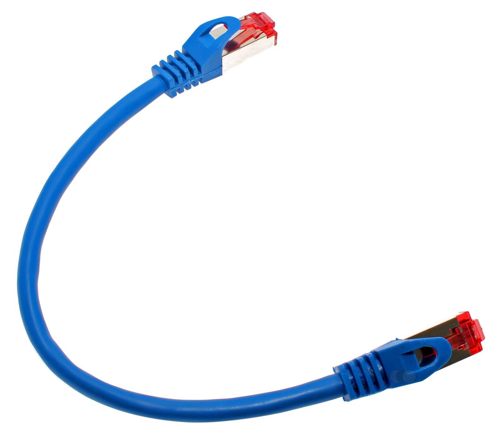 0,25m Ethernet LAN Patchkabel, Netzwerkkabel mit Rastnasenschutz (RNS), Cat. 6 S/FTP, PiMF, PVC, 250Mhz, Gigabit-fähig