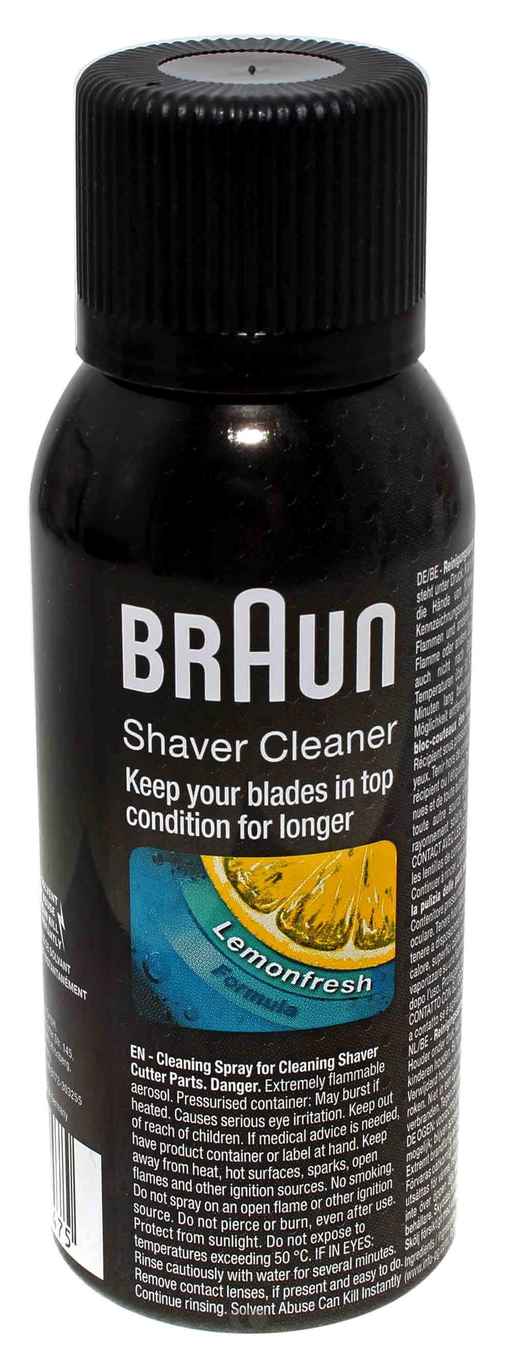 100ml Braun Reinigungsspray (Shaver Cleaner) für elektrische Rasierer, Rasierapparate, Epilierer, Haarschneidemaschinen