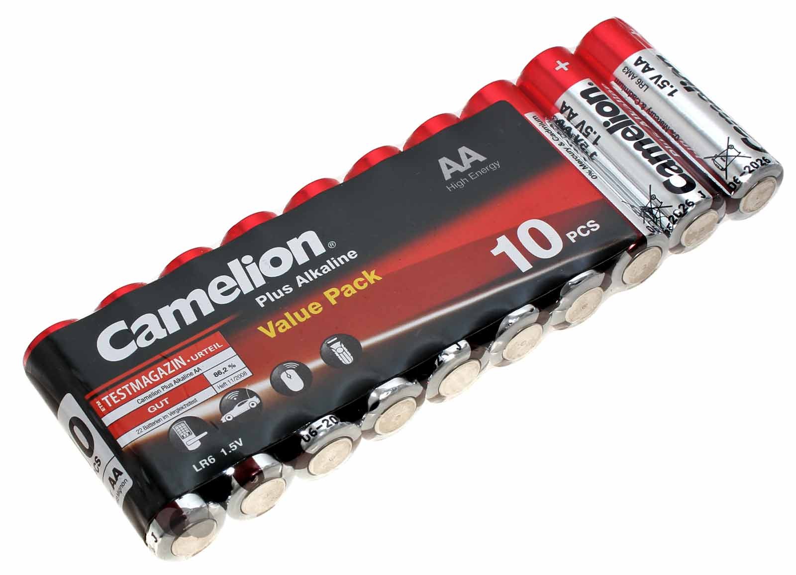 10er Pack Camelion Batterie 1,5V, AA, Mignon, 2700mAh, [LR6-BP4] LR6, AM3, MN1500, E91 