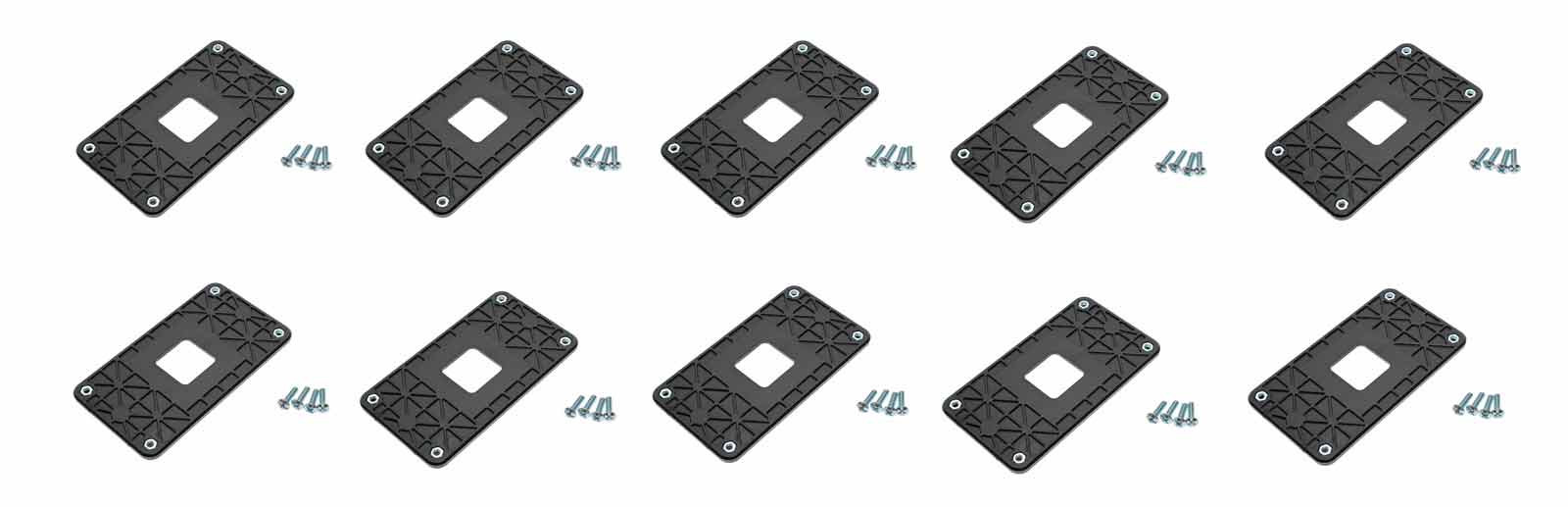 10x Rückplatte Halterung Sockel AM2, AM2+, AM3, AM3+ FM1, FM2, 940 Kühler CPU Mainboard schwarz