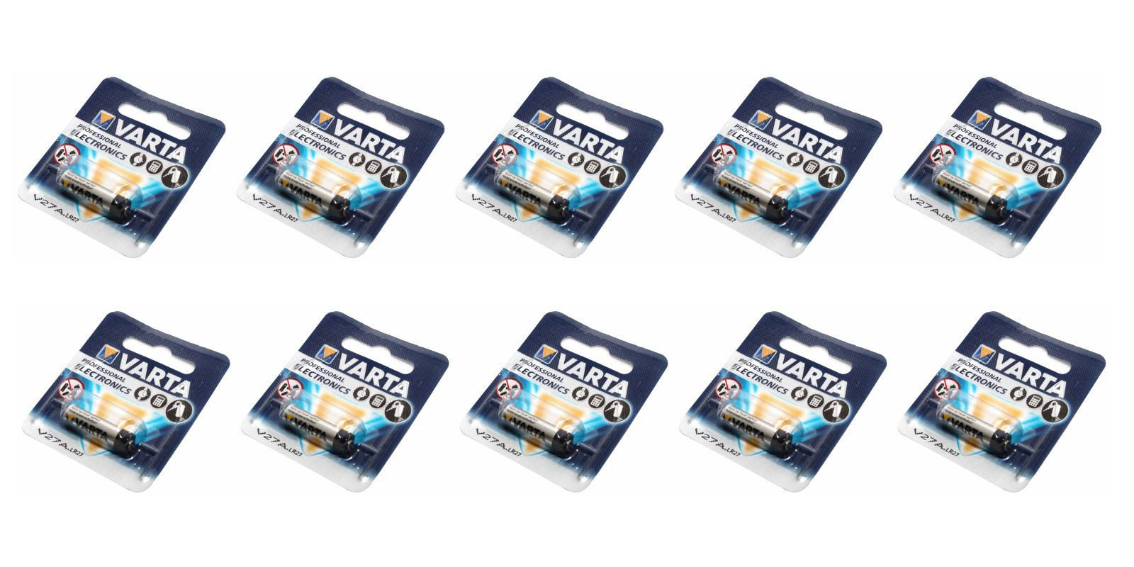 10x Varta Professional Electronics V27A LR27 Spezial-Batterie, Alkali-Mangan mit 12 Volt und 19 mAh Kapazität