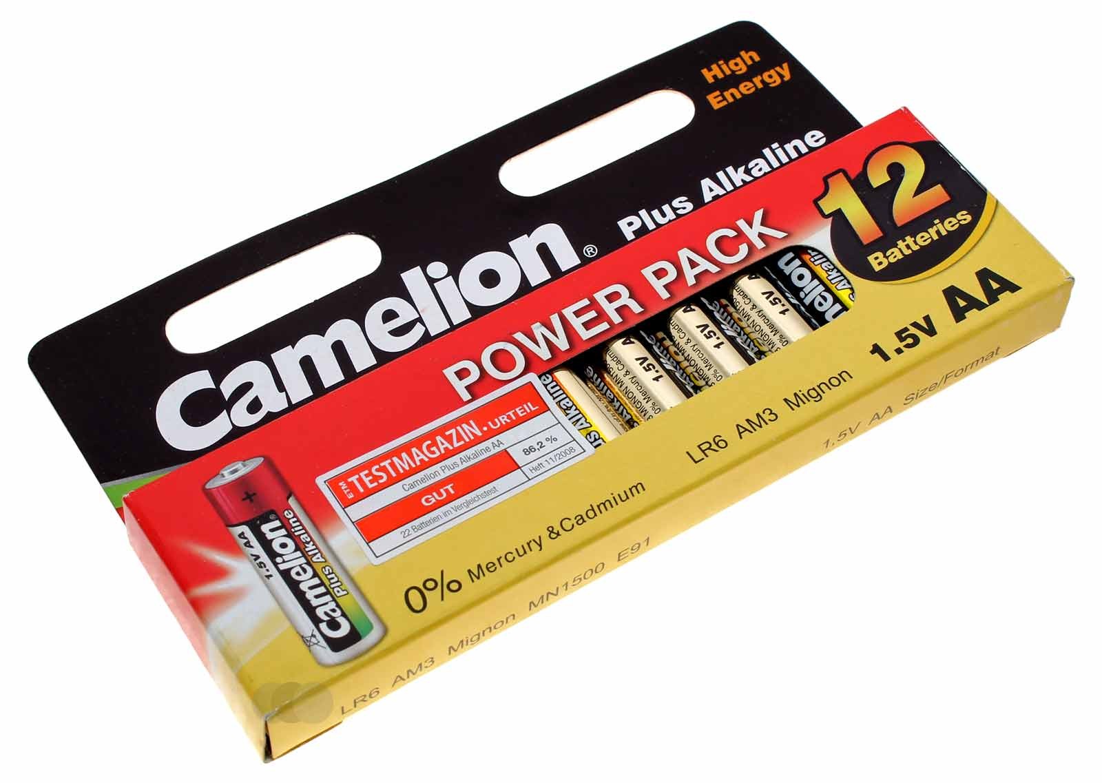 12er Power Pack Camelion Plus Alkaline Batterien AA Mignon [LR6-HP12] LR6 AM3 MN1500 E91 | 1,5V 2700mAh