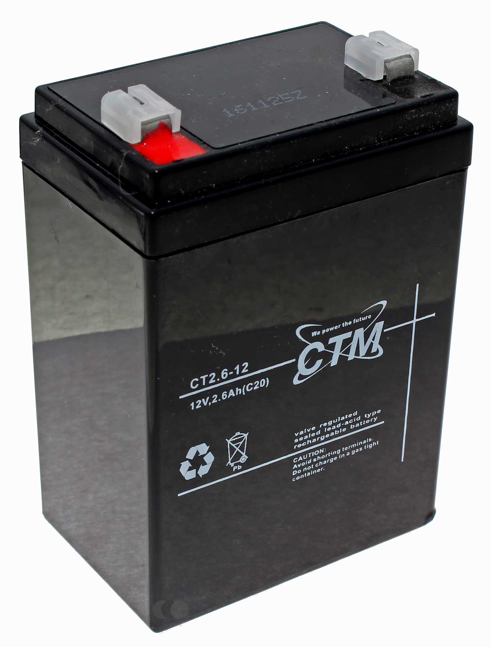 12V CTM CT2,6-12 Bleiakku für Waeco PowerVac Akku-Sauger, 4,8mm Faston, 2600mAh