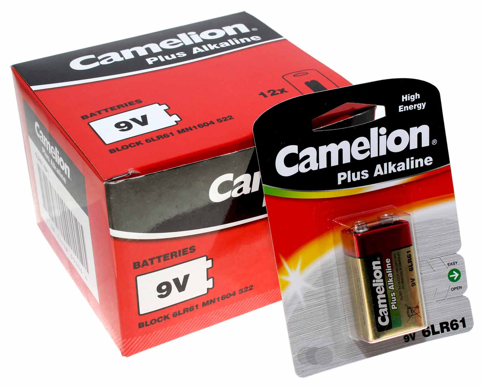 12 Stück Camelion Plus Alkaline Block Batterie mit 9 Volt und 700mAh Kapazität