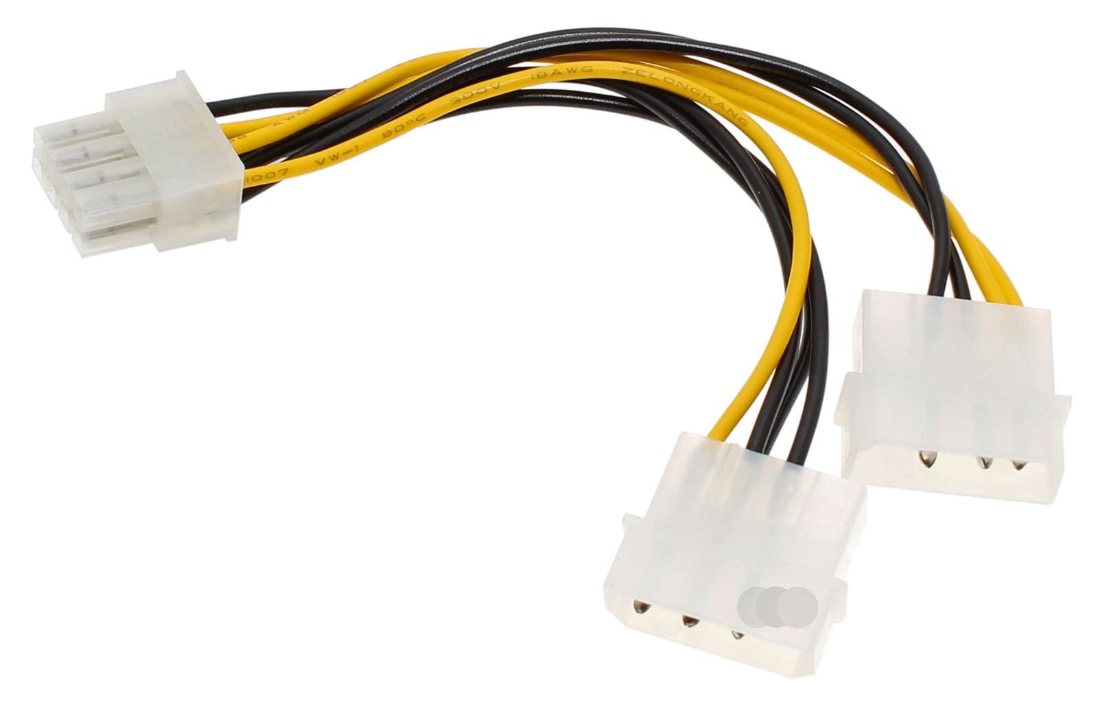 DeLock 82397 PCI Express Strom Adapter Kabel, Netzteil PCI-Express-Stromversorgung, 8-polig auf 2x interne Stromversorgung, 4-polig Molex