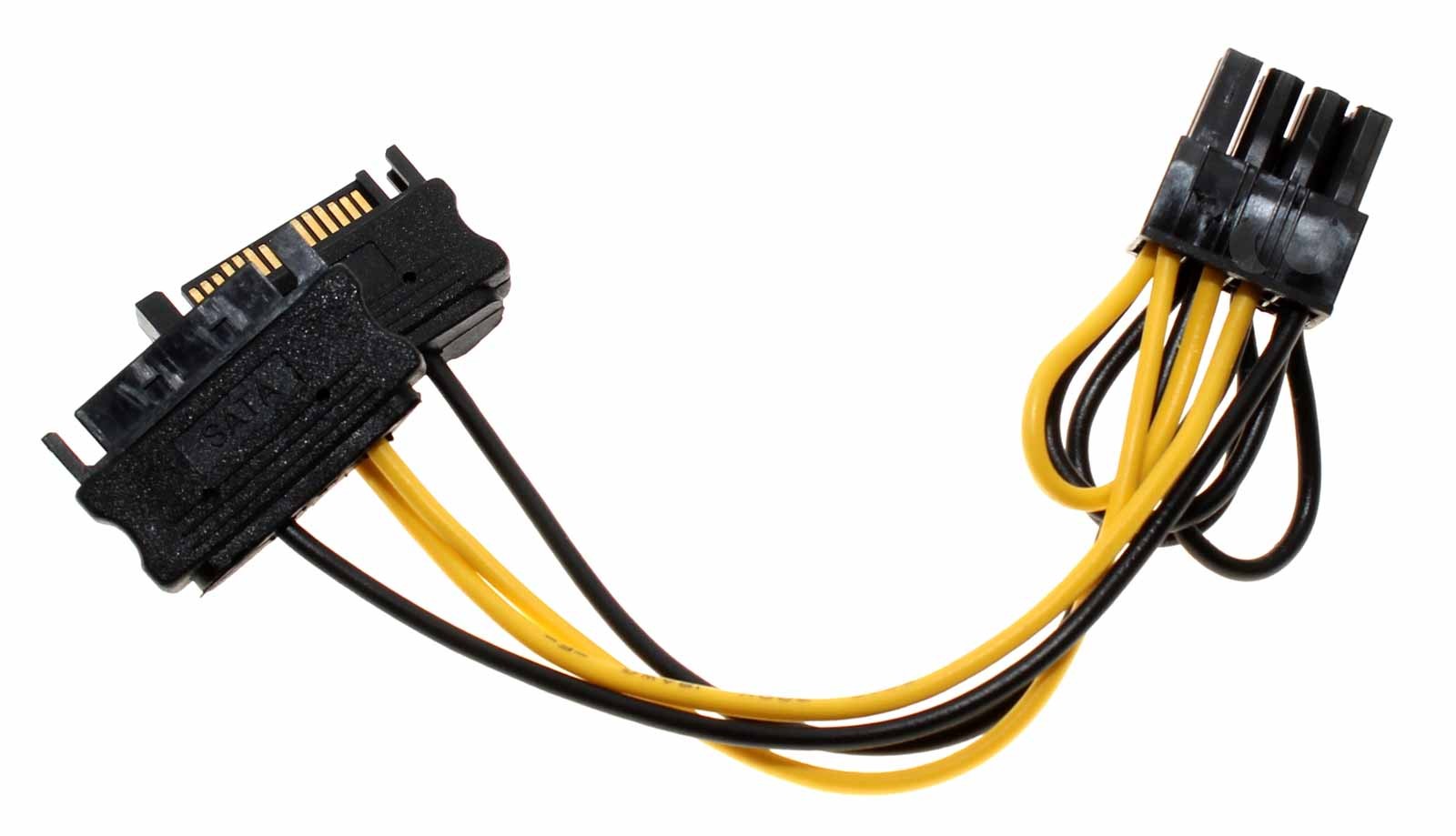 15cm Strom Adapter Kabel intern 2x SATA zu 8pol PCIe (PCI-Express) für Grafikkarten, inline 26628D