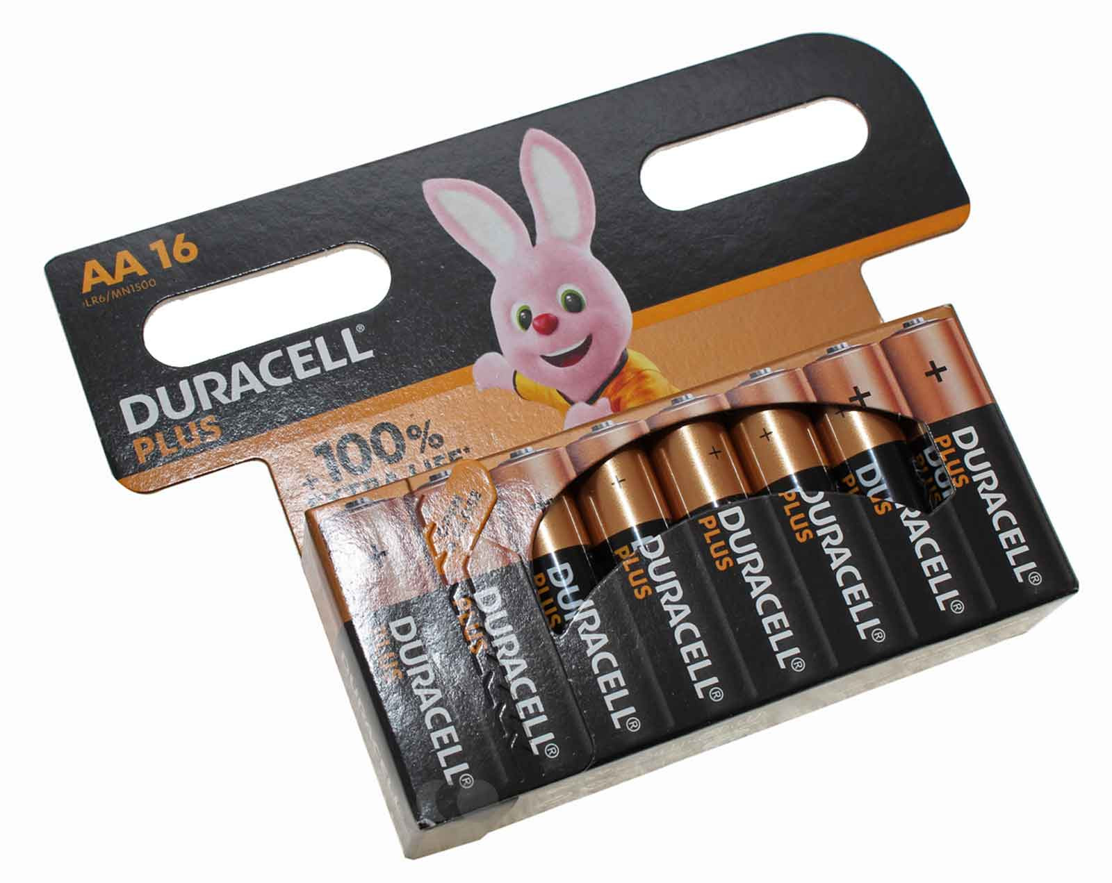 16er Pack Duracell Plus AA Mignon Alkaline Batterien mit 1,5 Volt, Hersteller Artikelnummer Plus-AA CP16