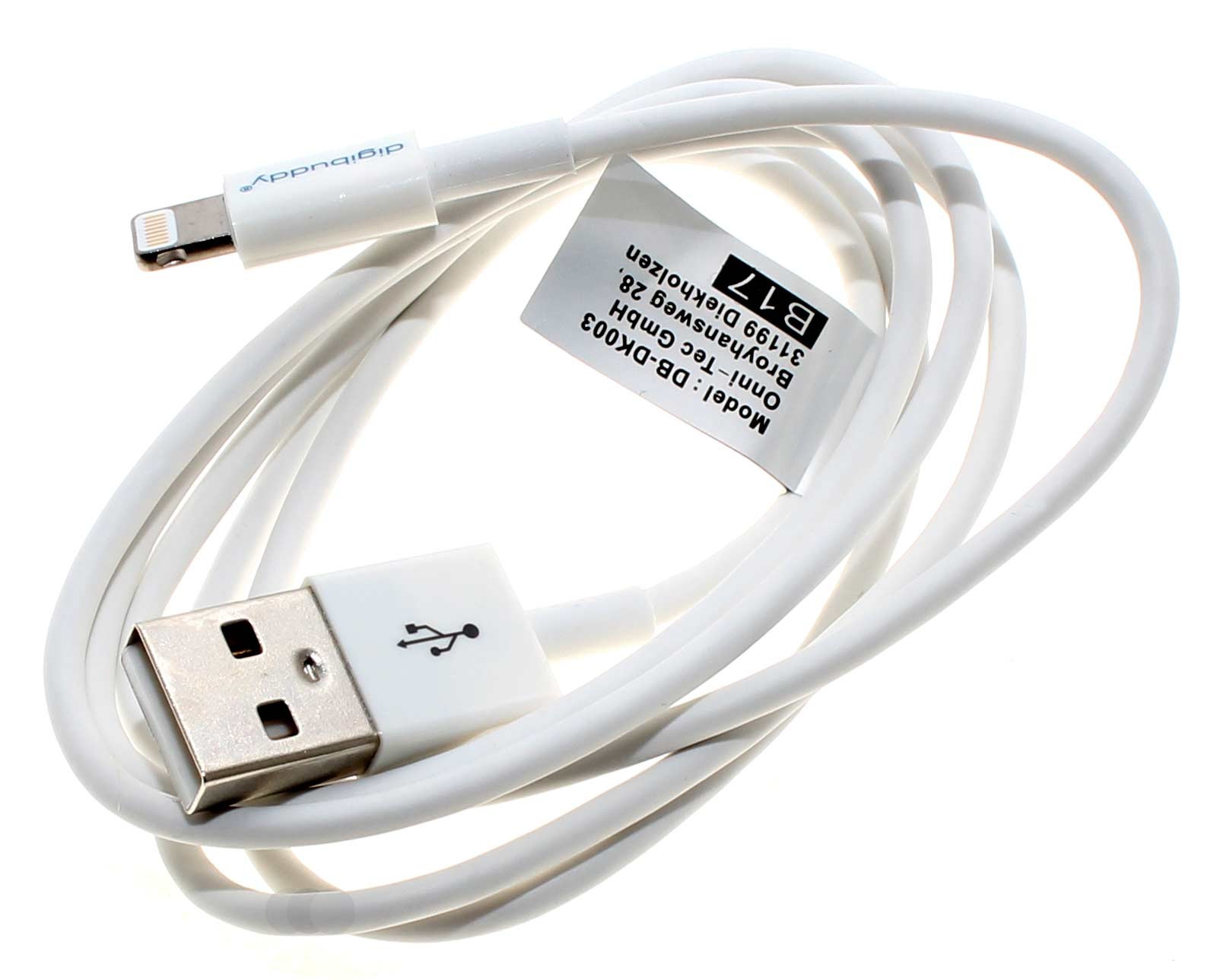 1 Meter USB Daten- und Ladekabel für Apple iPhone, iPad und iPod, für Geräte mit Lightning Connector geeignet