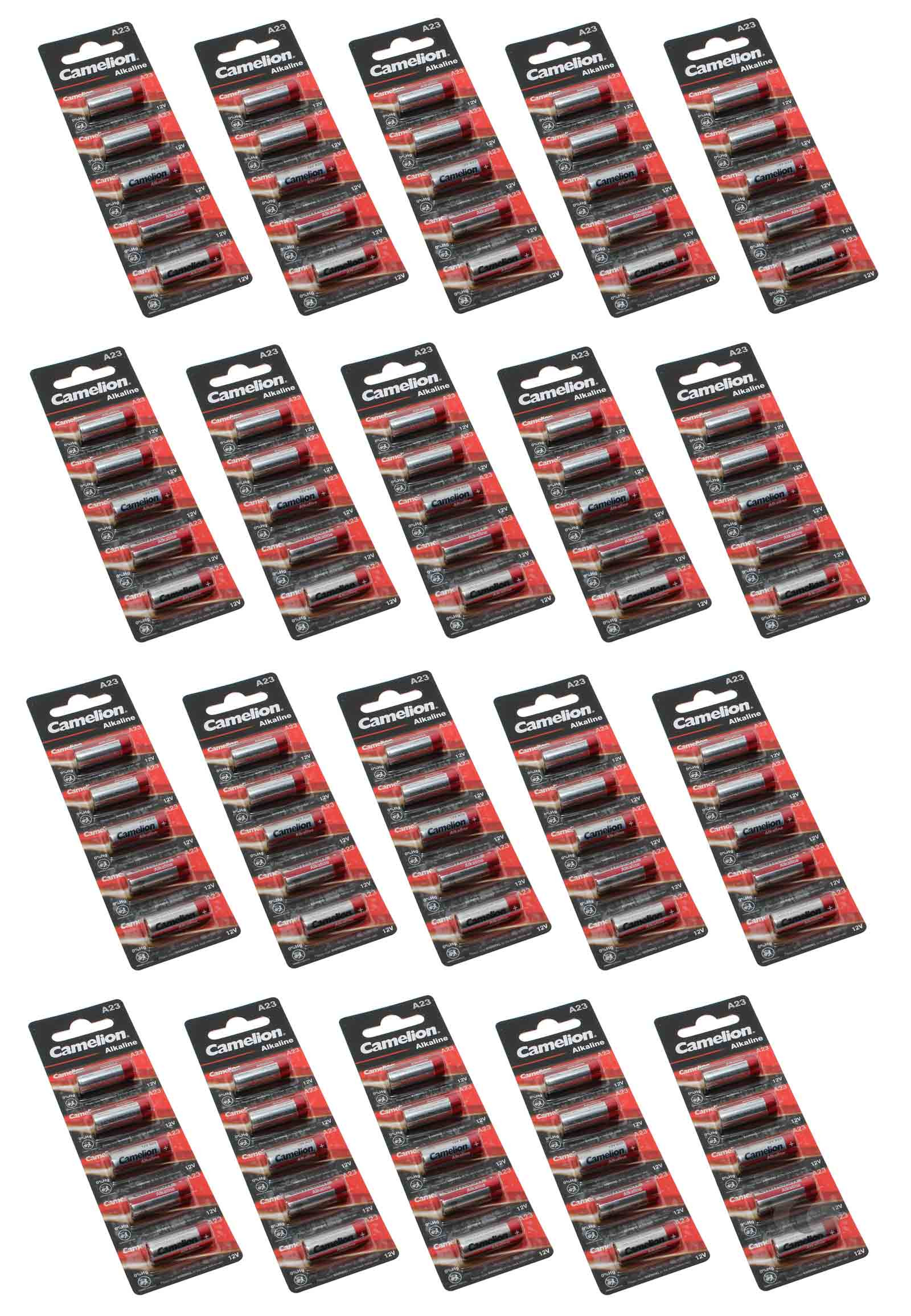 20x 5er Pack Camelion A23 Batterie, 23A, V23PX, V23GA, L1028, LRV08, MN21, G23A, E23A, 12V, 55mAh