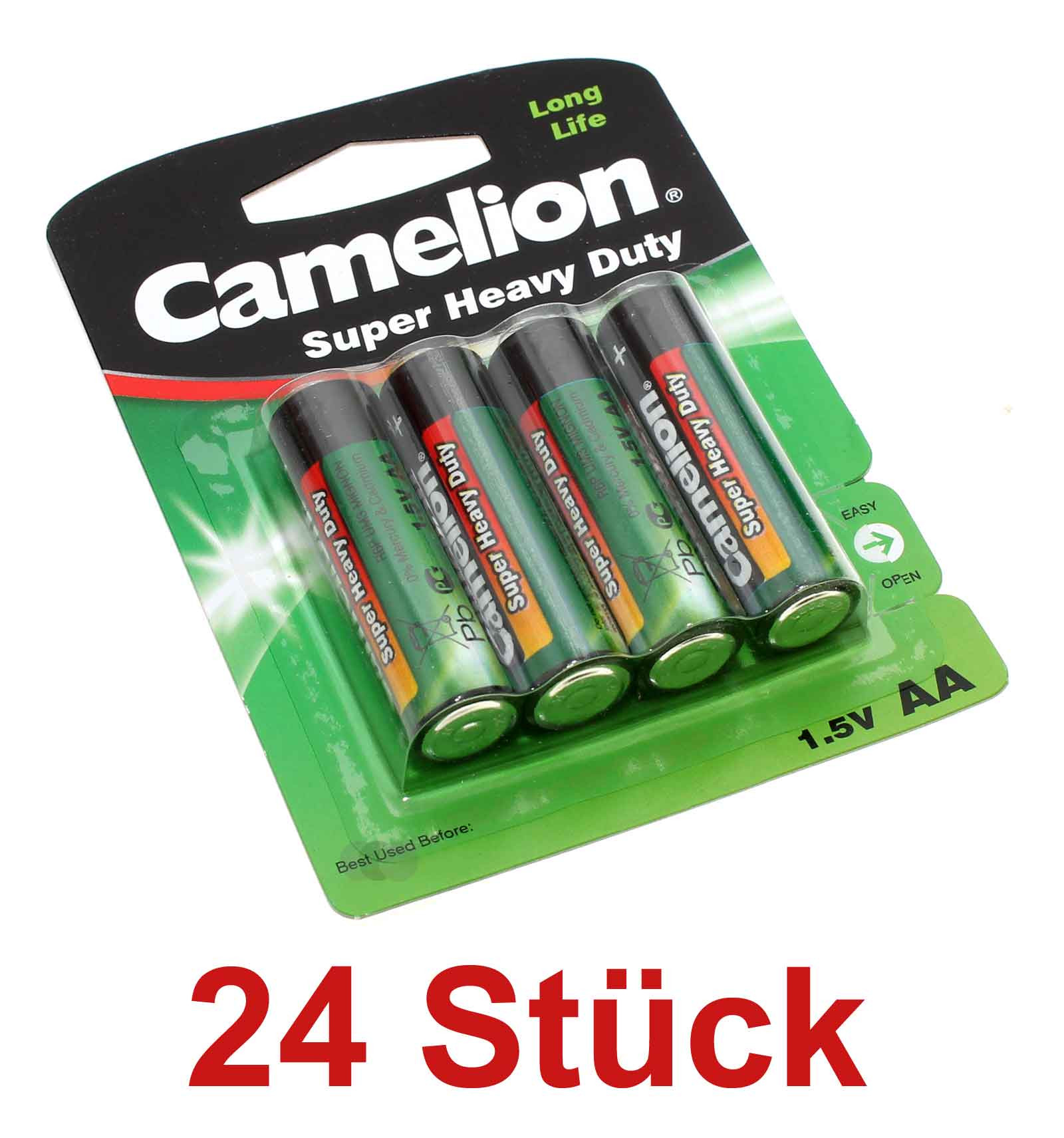 24x 4er Pack Camelion Super Heavy Duty AA Mignon Batterie, 1,5V, 1220mAh, R6P-BP4G, R6P, UM3