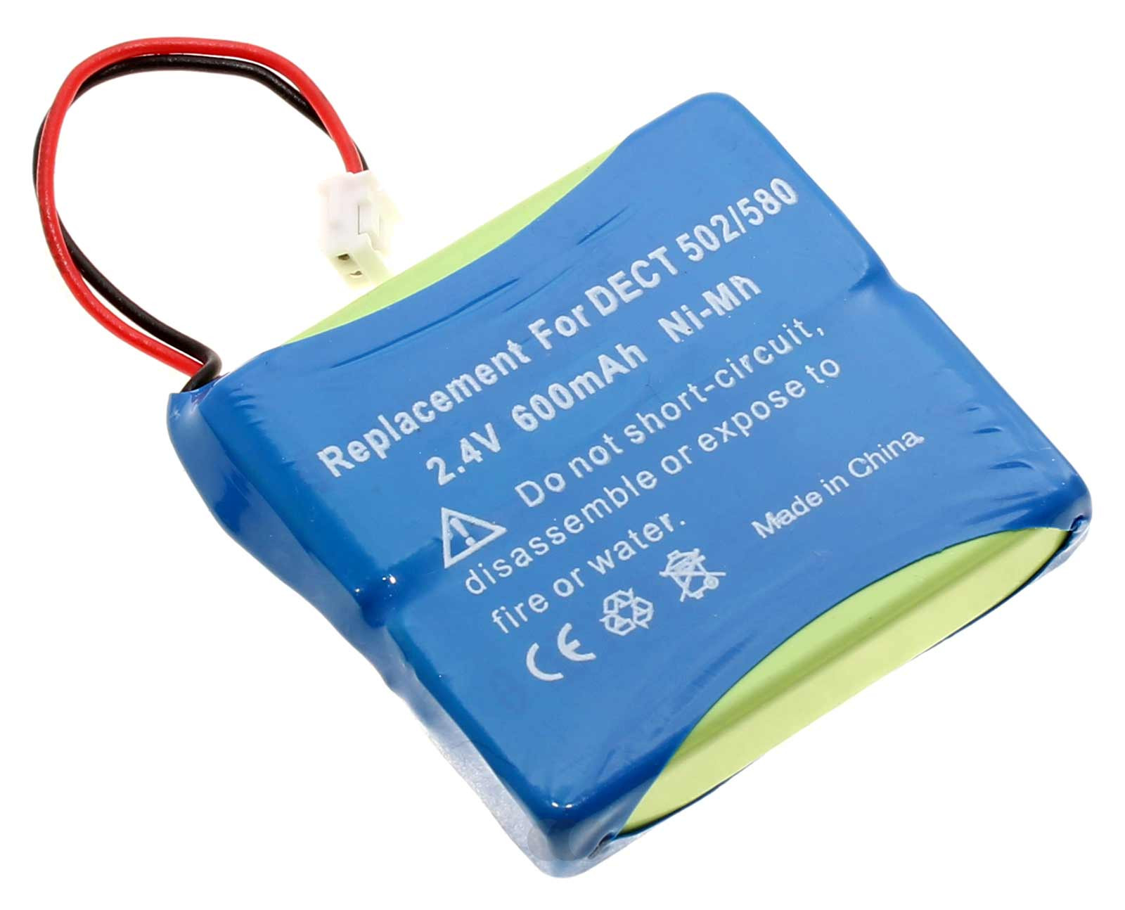 Alternativer Ni-Mh Akku für Audioline, BT, Switel, Medion, T-Mobile u.a. DECT Telefone mit 2,4 Volt und 600mAh Kapazität