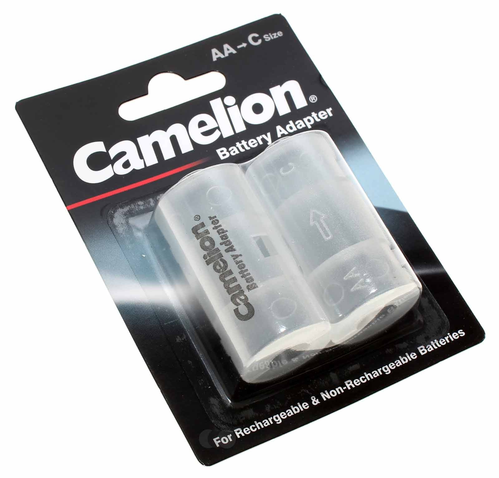 2er Pack Camelion Batterie Adapter Mignon AA auf Baby C für Akkus und Batterien