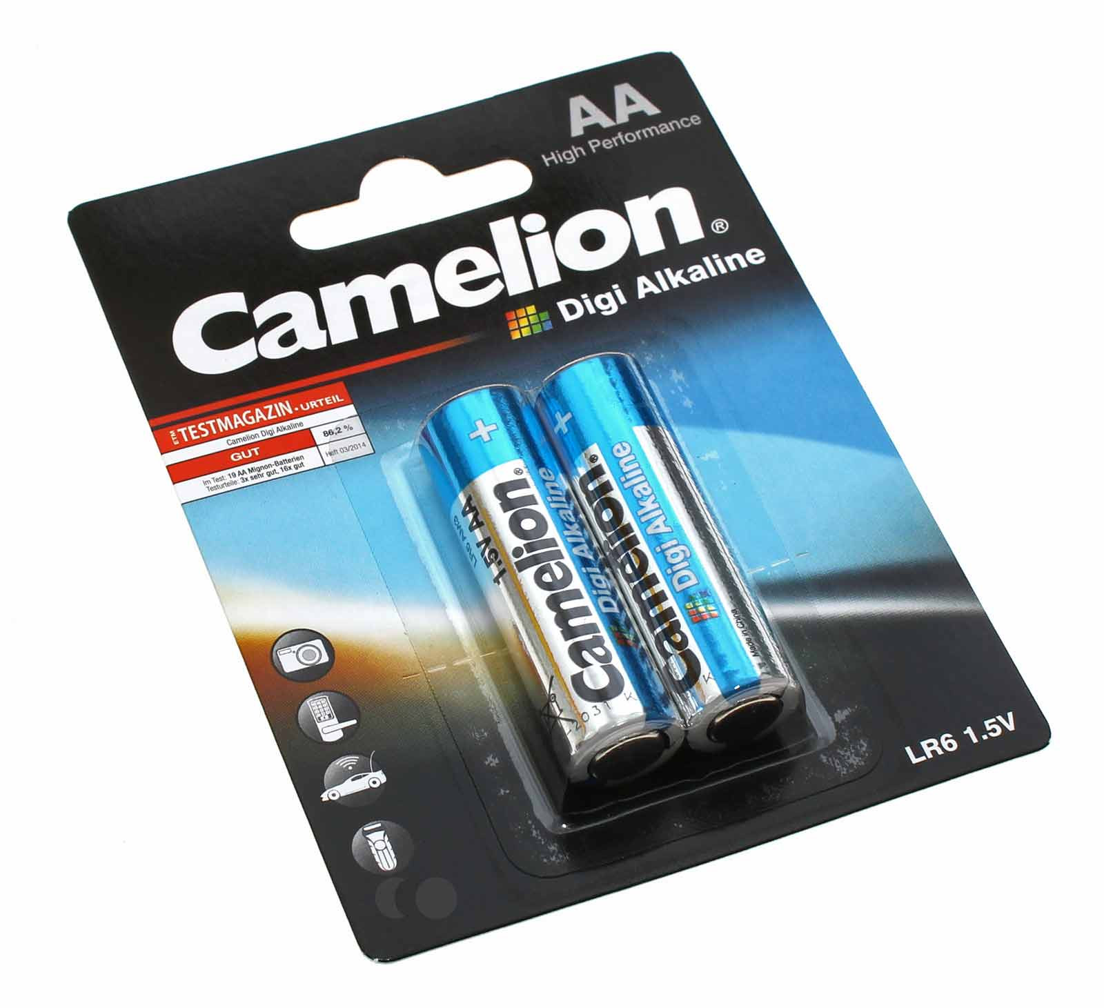 2er Pack Camelion Digi Alkaline Batterien AA Mignon, LR6, AM3, MN1500, E91, 1,5V, 2800mAh